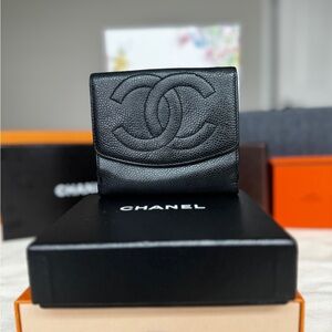 CHANEL Black Compact Wallet